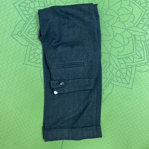 Cidra Wide-Leg Trousers. Dark grey & black herringbone. Good, used condition. - Picture 4 of 4